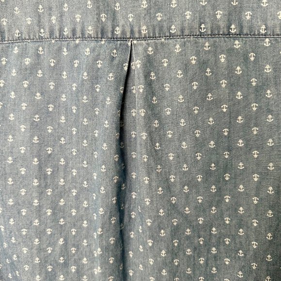 CJ Banks Y2K Denim Long Sleeve Tunic Anchors Size Large Soft Cotton - Picture 3 of 8